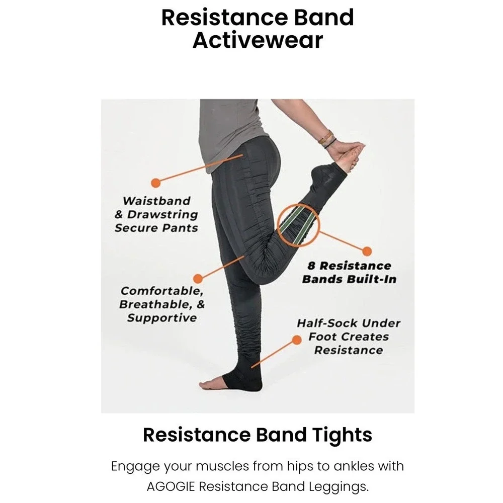 Agogie‎ Women's Petite Medium 40+ Wearable Resistance Pants Black Workout Gear